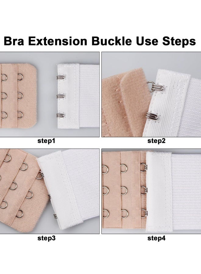 12 PCS Bra Extenders, 4 / 3 / 2 Hooks Black White Beige Grey Strap Clips For Women - Image 5